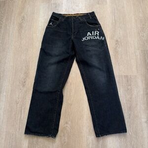 Rare Vintage 2005 Nike Air Jordan 13‎ XIII Jeans Y2K Baggy 32x34 Dark Wash Low